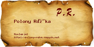 Polony Réka névjegykártya